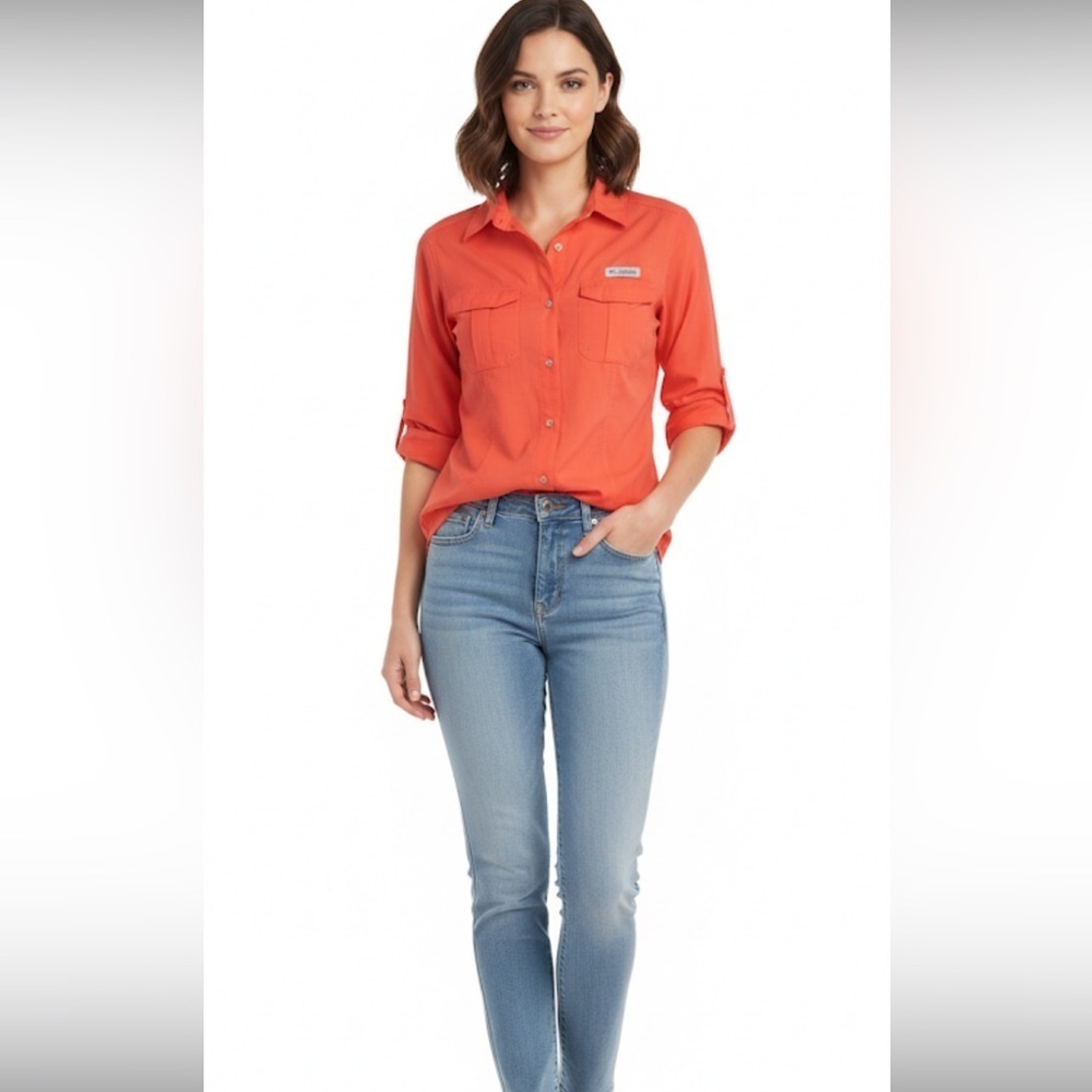 Columbia coral button down shirt size xsmall